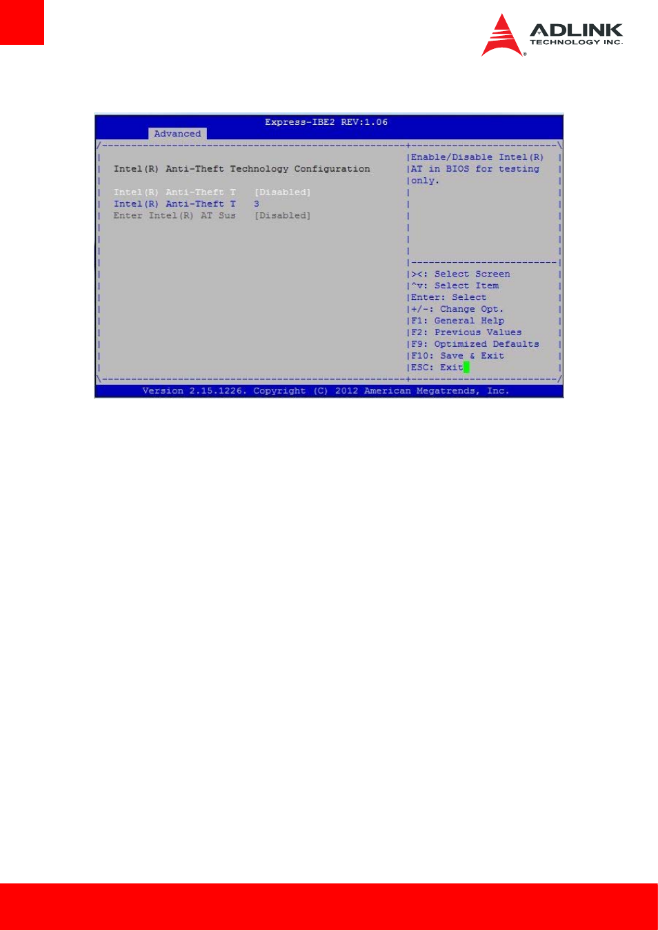 Intel anti-theft technology configuration | ADLINK Express-IBE2 User Manual | Page 54 / 83
