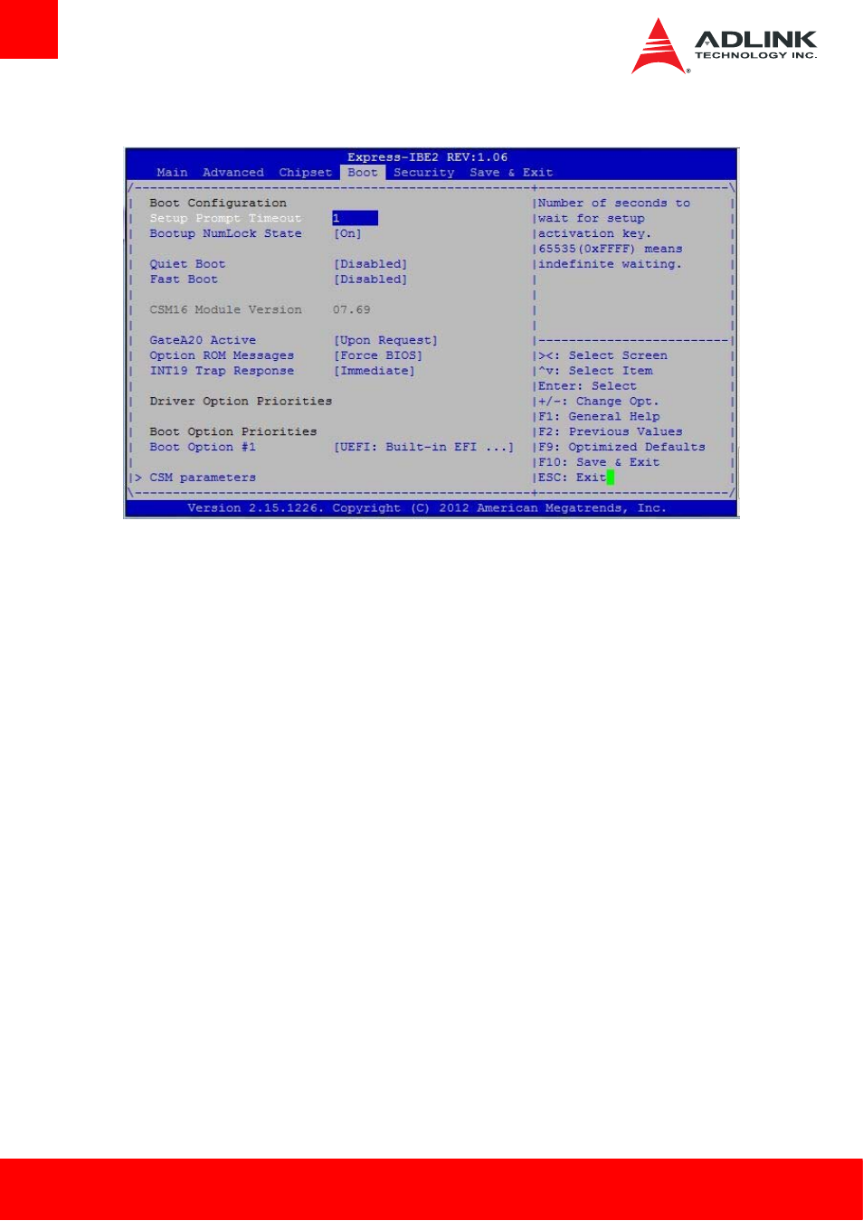 Boot setup | ADLINK Express-IBE2 User Manual | Page 70 / 83