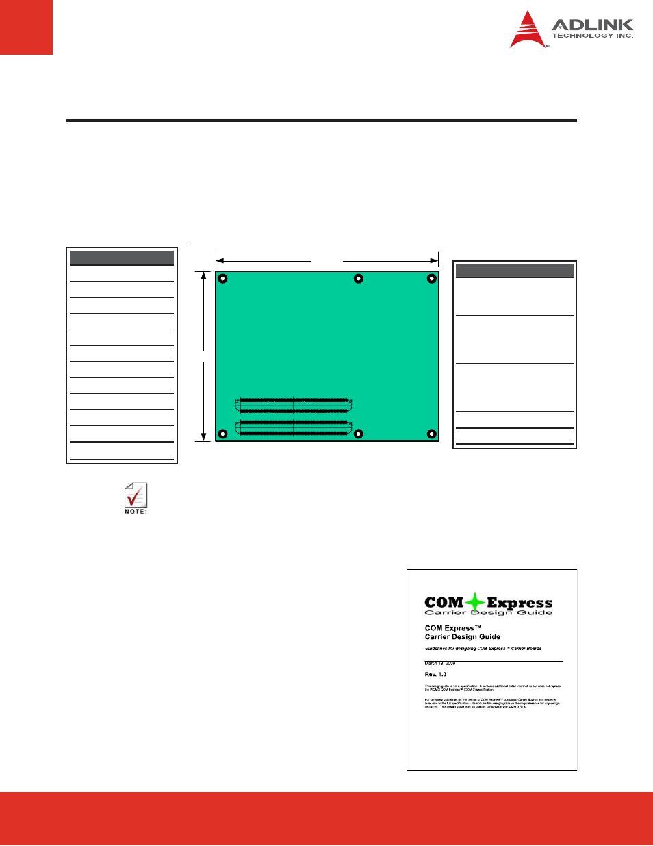 5 pinout, signal and switch descriptions, 1 com express® type 2 compatible pinout, 2 carrier board design guide | Com express® type 2 compatible pinout, Carrier board design guide, 1 com express, Type 2 compatible pinout | ADLINK Express-CB User Manual | Page 15 / 78