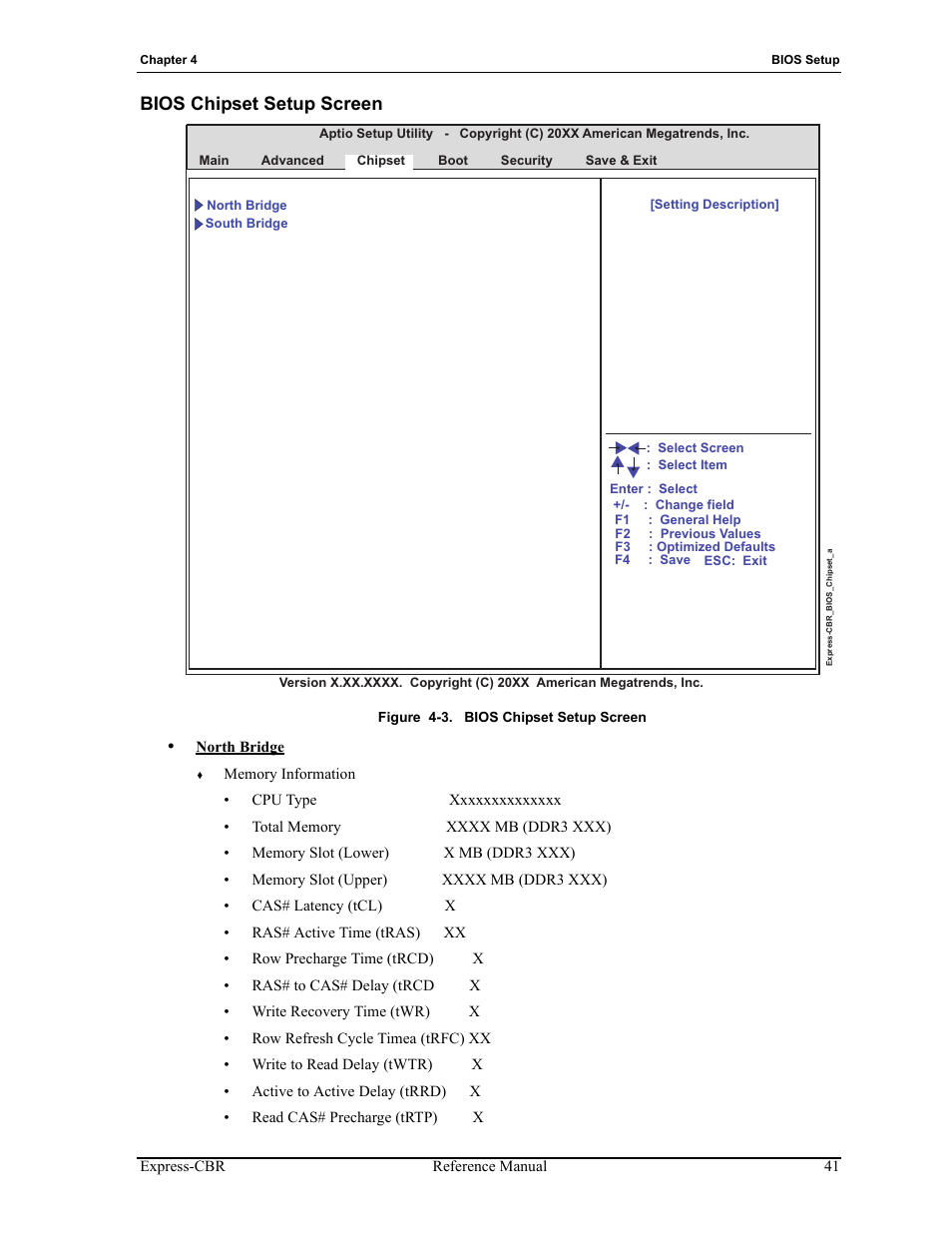 Bios chipset setup screen, Figure 4-3 | ADLINK Express-CBR User Manual | Page 45 / 54
