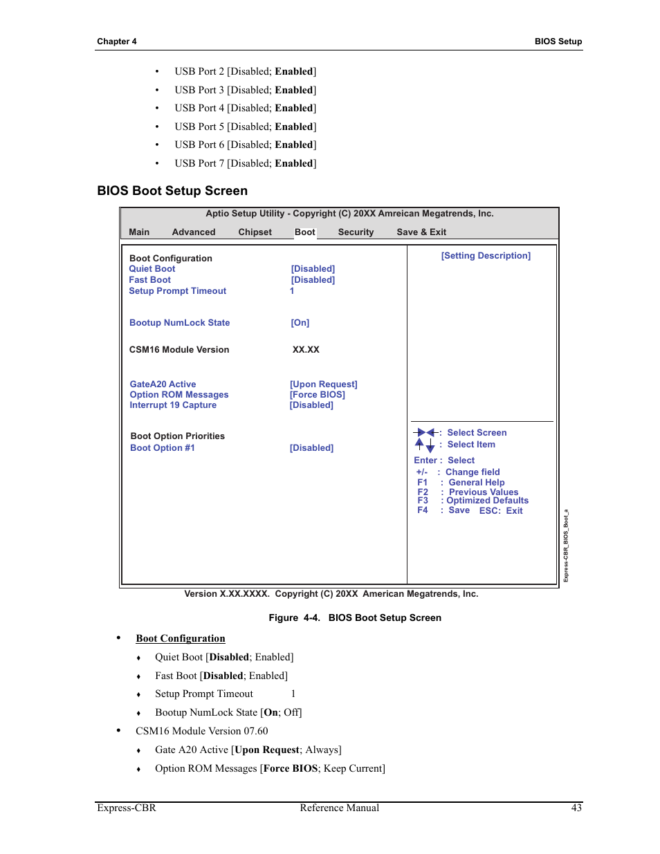 Bios boot setup screen, Figure 4-4 | ADLINK Express-CBR User Manual | Page 47 / 54