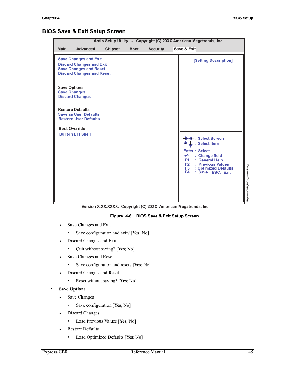 Bios save & exit setup screen, Figure 4-6 | ADLINK Express-CBR User Manual | Page 49 / 54