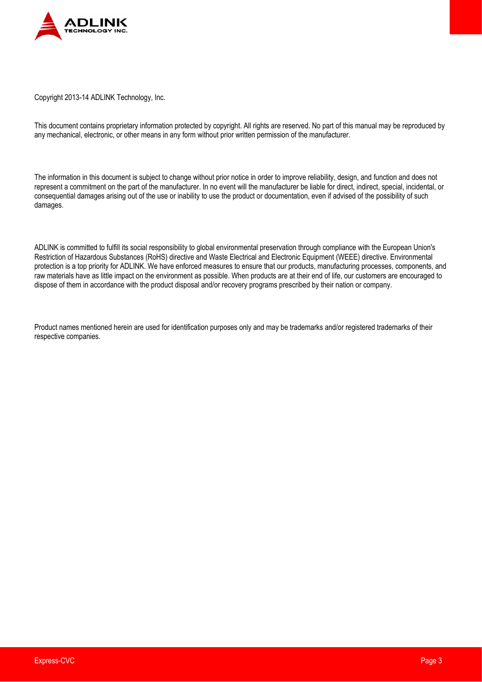 Preface | ADLINK Express-CVC User Manual | Page 3 / 73