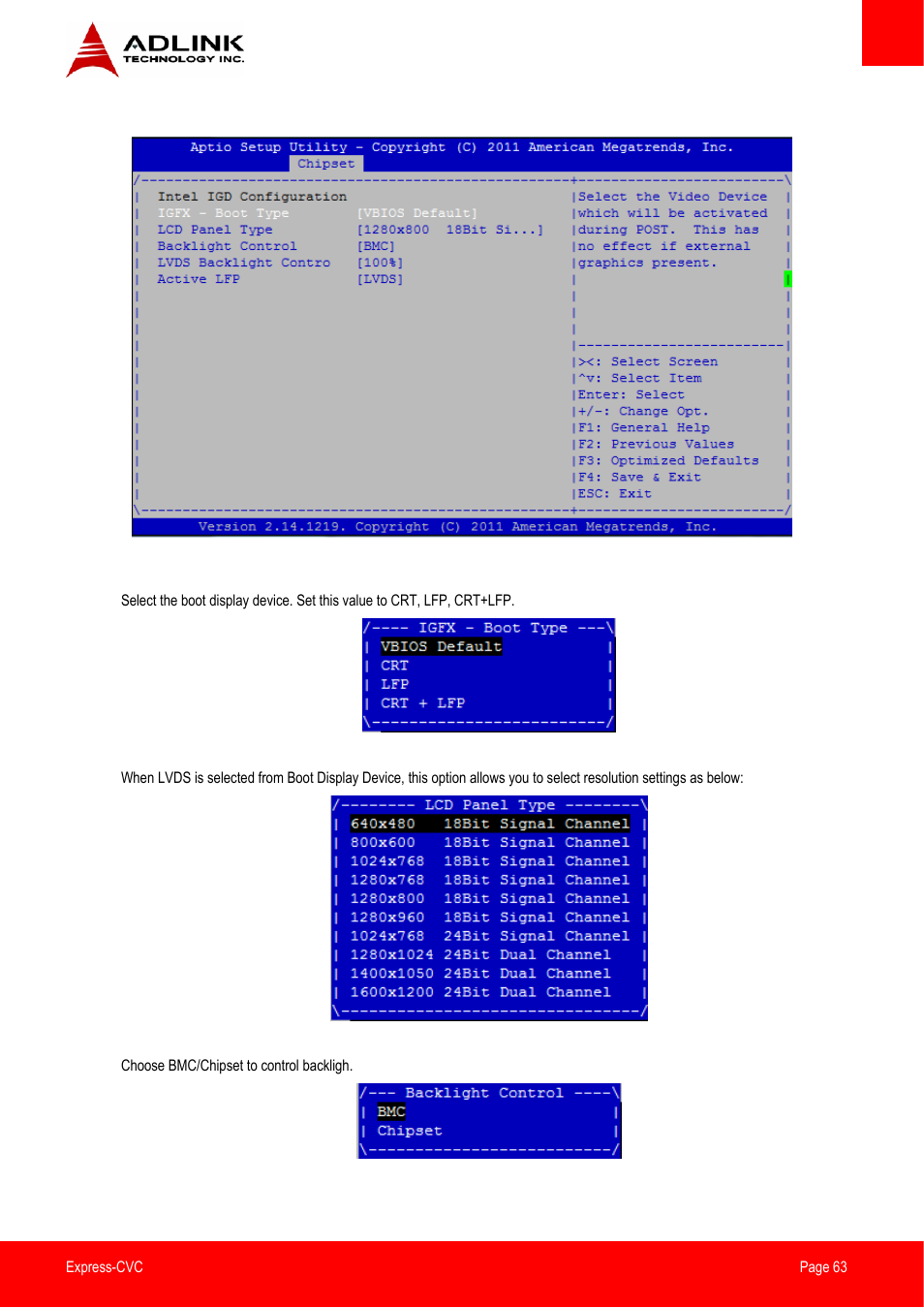 ADLINK Express-CVC User Manual | Page 63 / 73