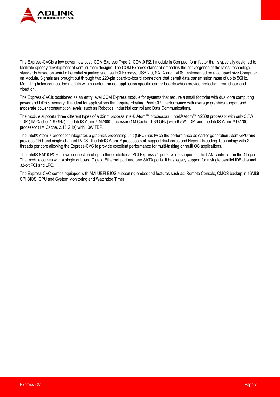 Introduction | ADLINK Express-CVC User Manual | Page 7 / 73