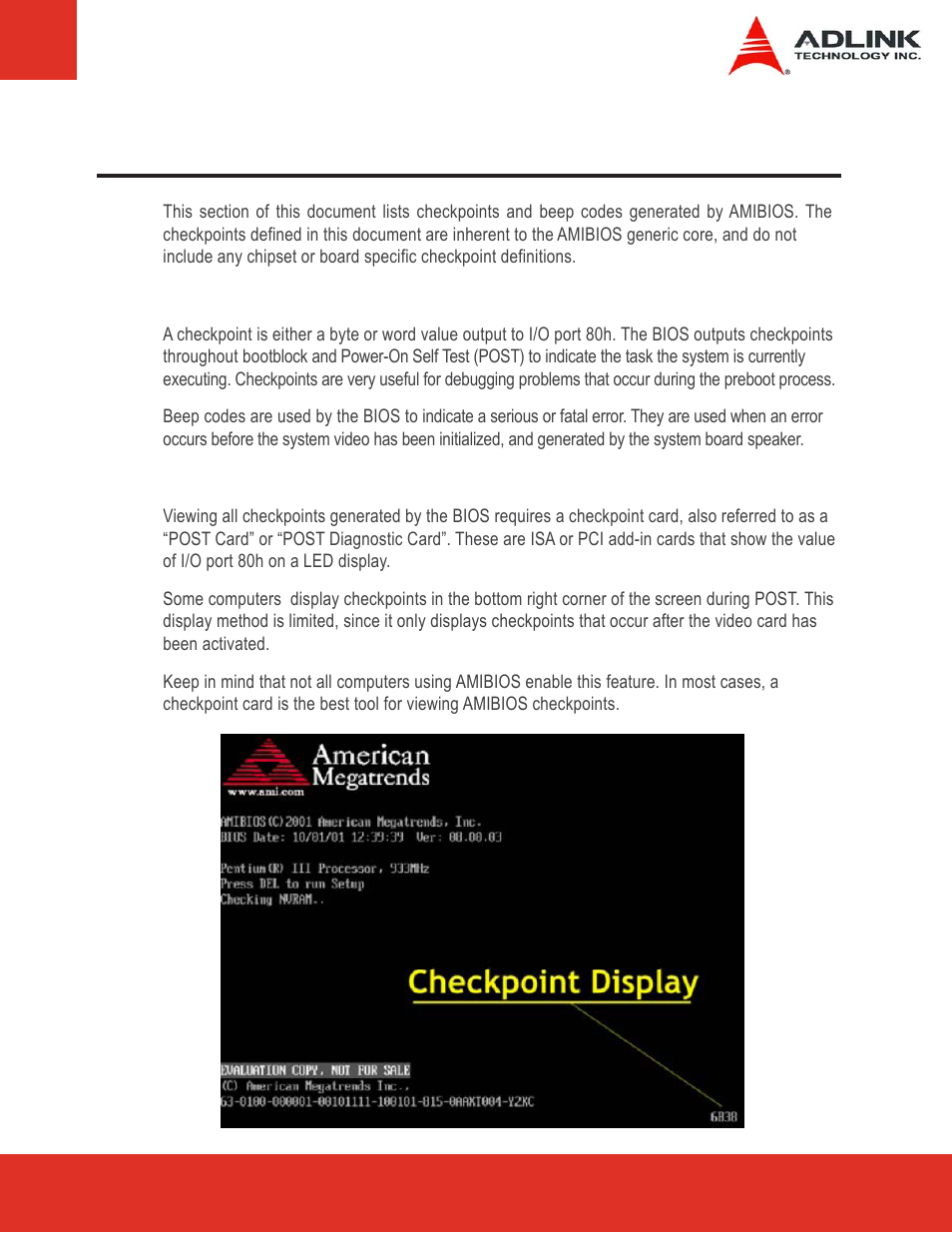 9 bios checkpoints, beep codes | ADLINK Express-LPC User Manual | Page 73 / 86