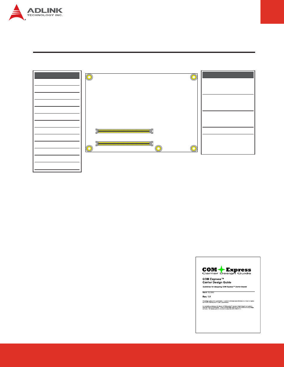 6 connectors and pin-outs, 1 carrier board signals, 2 connector and pinout compatibility | 3 carrier board design, Carrier board signals, Connector and pinout compatibility, Carrier board design | ADLINK Express-BASE User Manual | Page 12 / 46