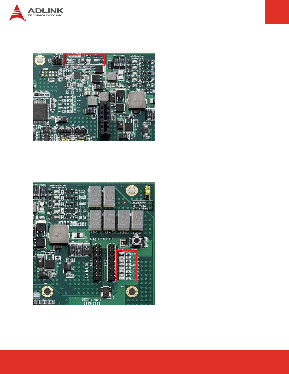 3 indicator leds, 4 digital i/o leds, Indicator leds | Digital i/o leds | ADLINK Express-BASE User Manual | Page 40 / 46