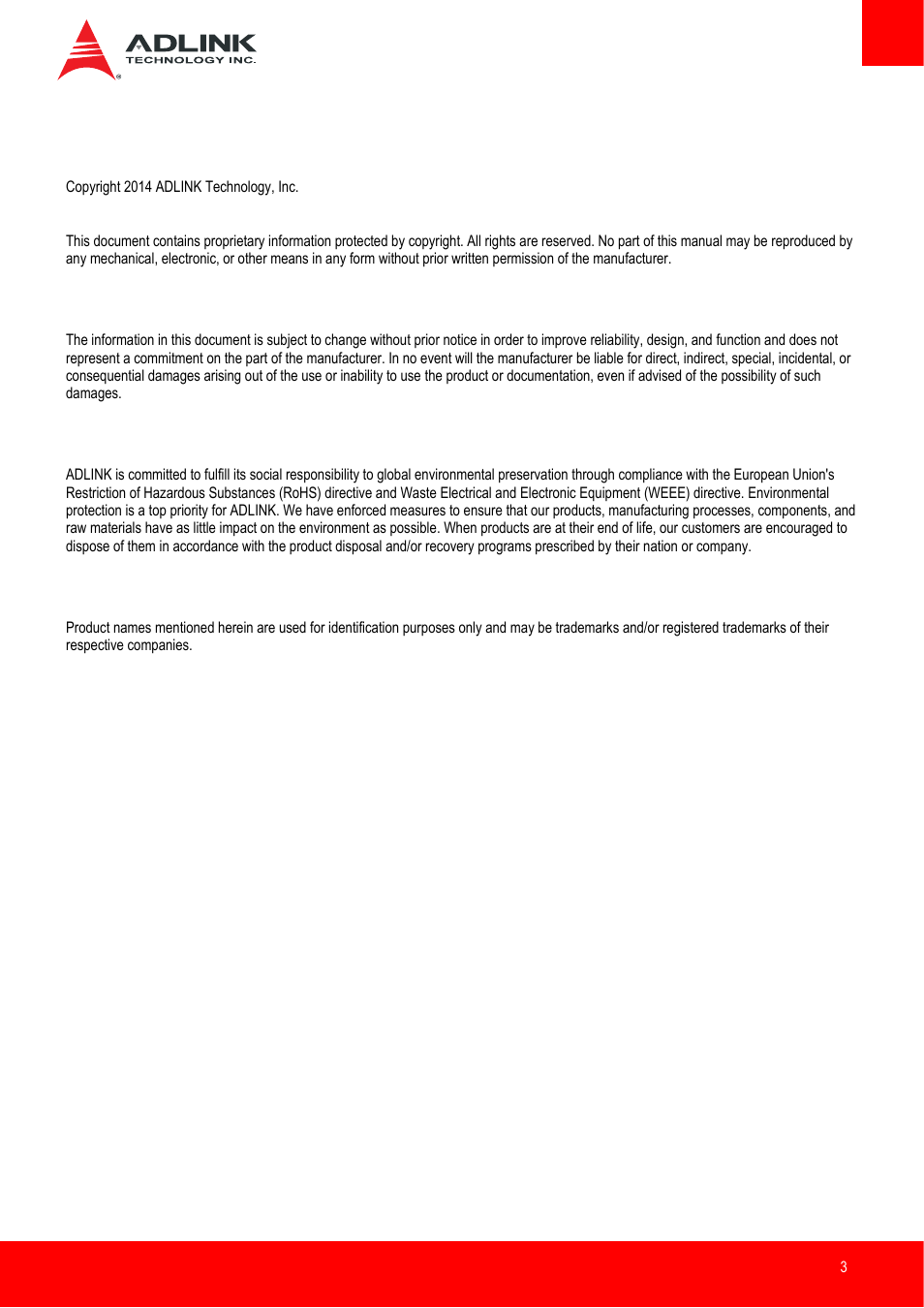 Preface | ADLINK nanoX-BT User Manual | Page 3 / 71
