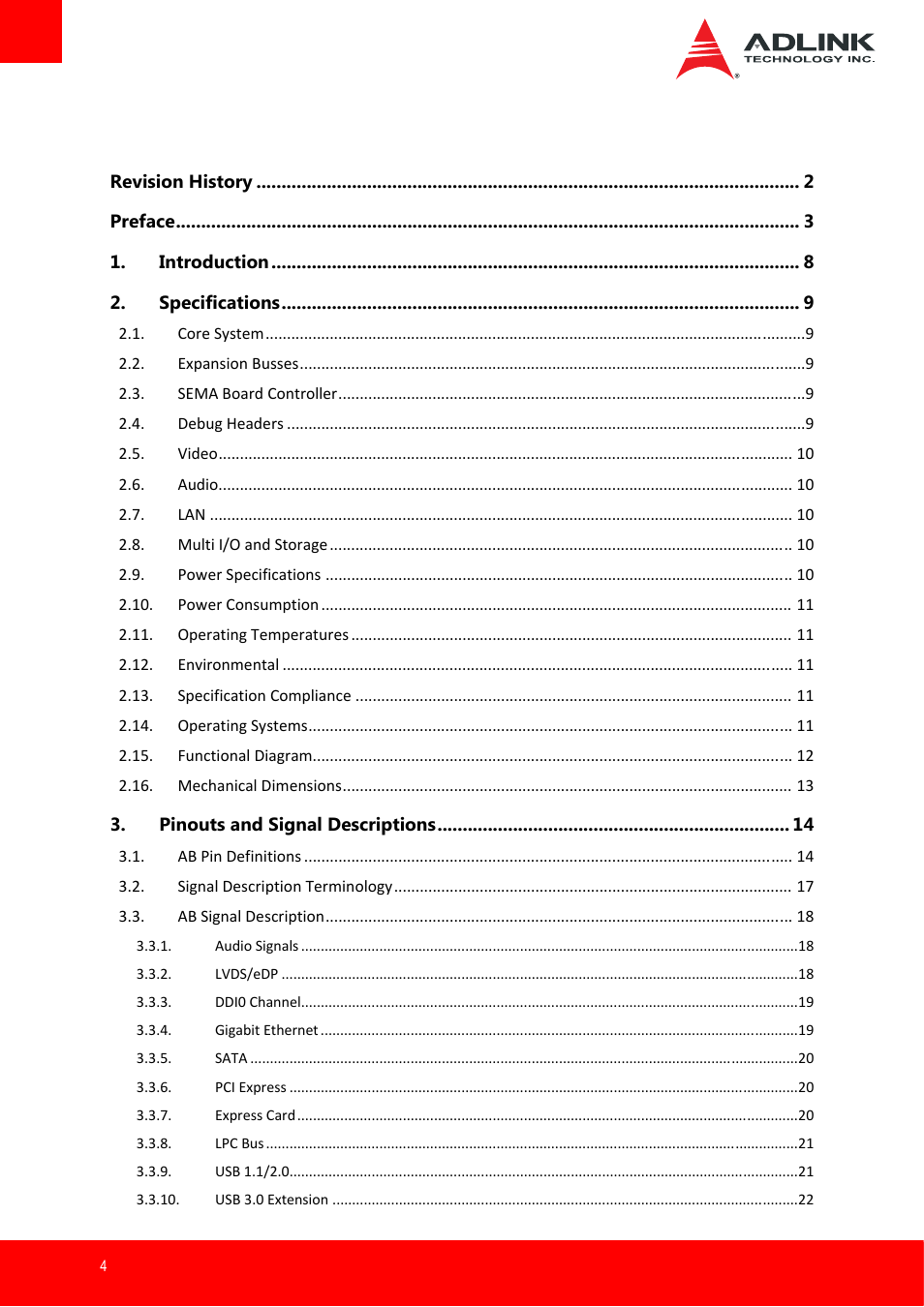 ADLINK nanoX-BT User Manual | Page 4 / 71