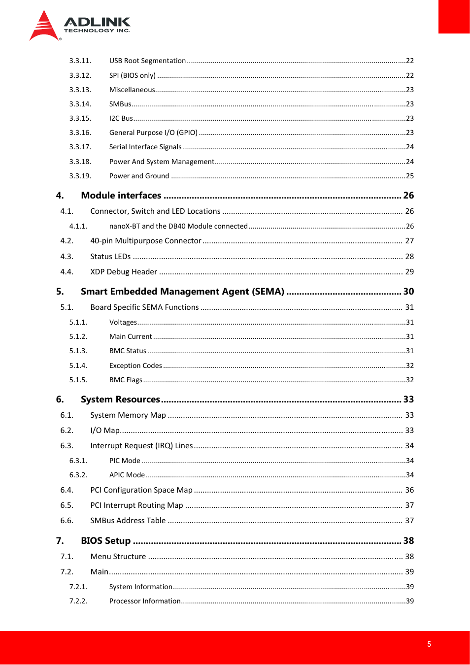 ADLINK nanoX-BT User Manual | Page 5 / 71
