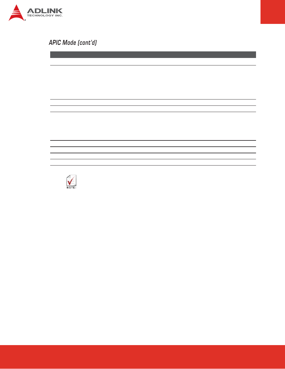 Apic mode (cont’d) | ADLINK nanoX-TC User Manual | Page 28 / 62