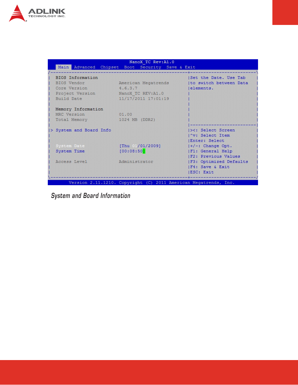 3 main setup, 3 main, Setup | ADLINK nanoX-TC User Manual | Page 32 / 62