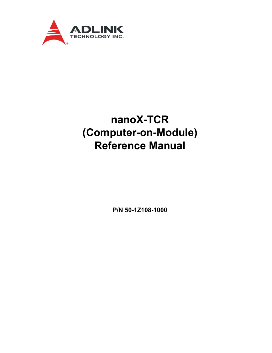 ADLINK nanoX-TCR User Manual | 50 pages