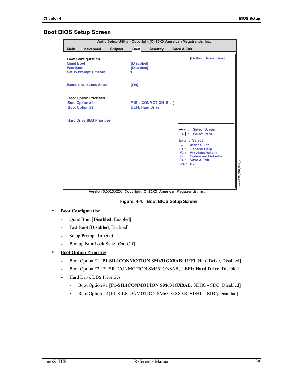 Boot bios setup screen, Figure 4-4 | ADLINK nanoX-TCR User Manual | Page 43 / 50