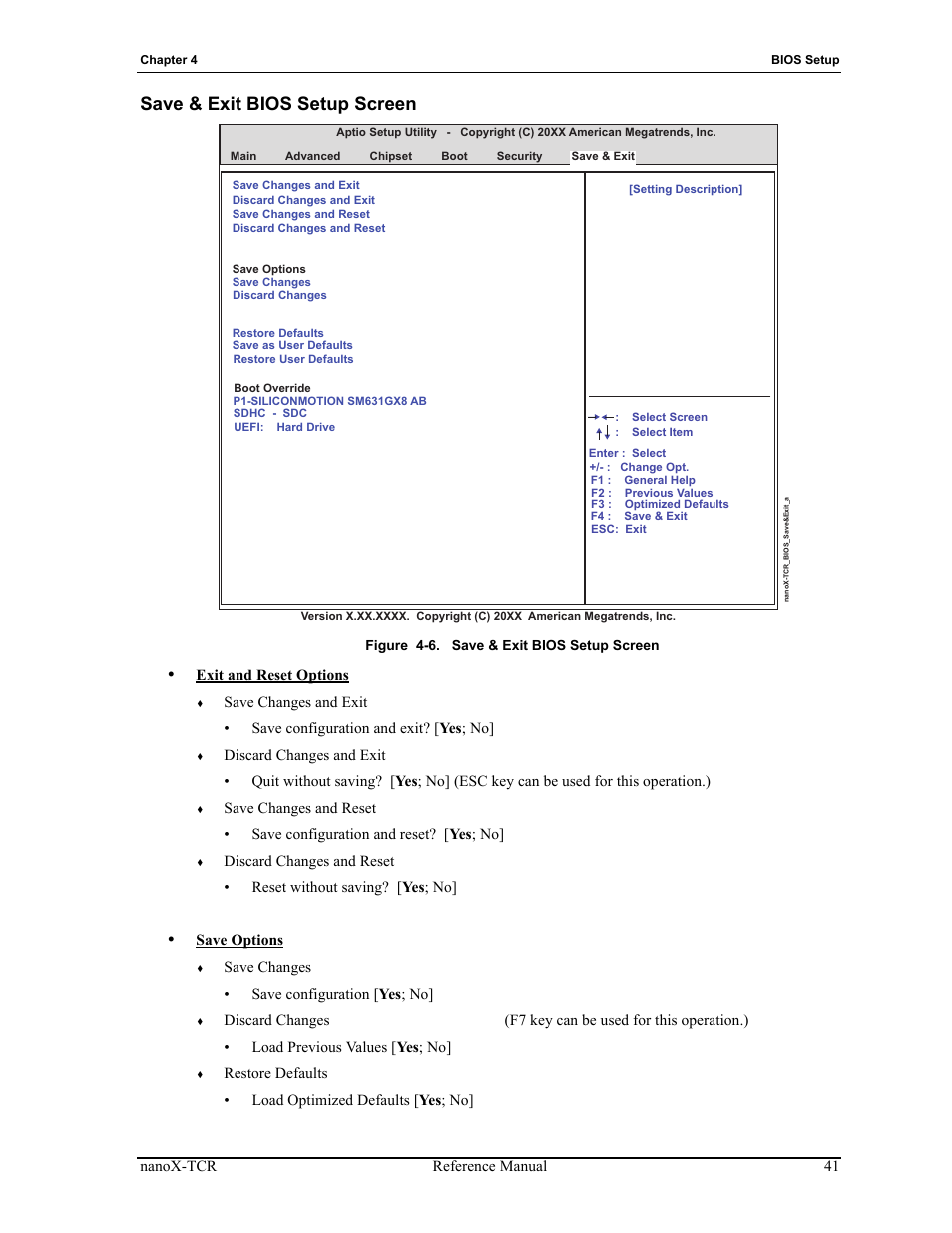 Save & exit bios setup screen, Figure 4-6 | ADLINK nanoX-TCR User Manual | Page 45 / 50