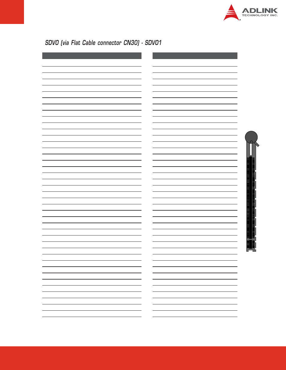Sdvo (via flat cable connector cn30) - sdvo1 | ADLINK nanoX-BASE User Manual | Page 19 / 44