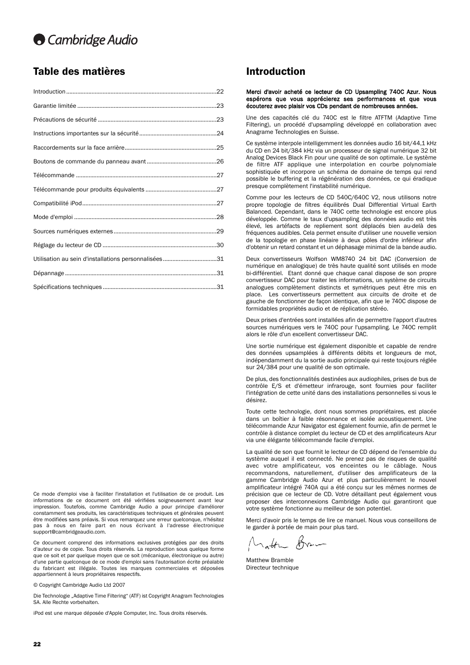 Cambridge Audio Azur 740C User Manual | Page 22 / 82
