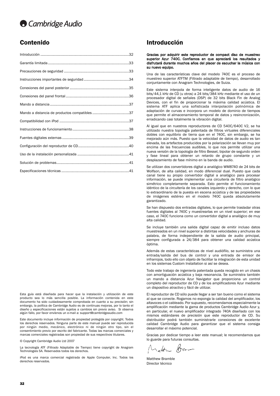 Cambridge Audio Azur 740C User Manual | Page 32 / 82