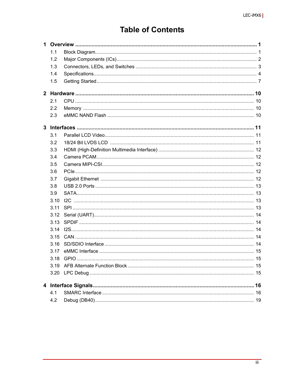 ADLINK LEC-iMX6 User Manual | Page 3 / 28