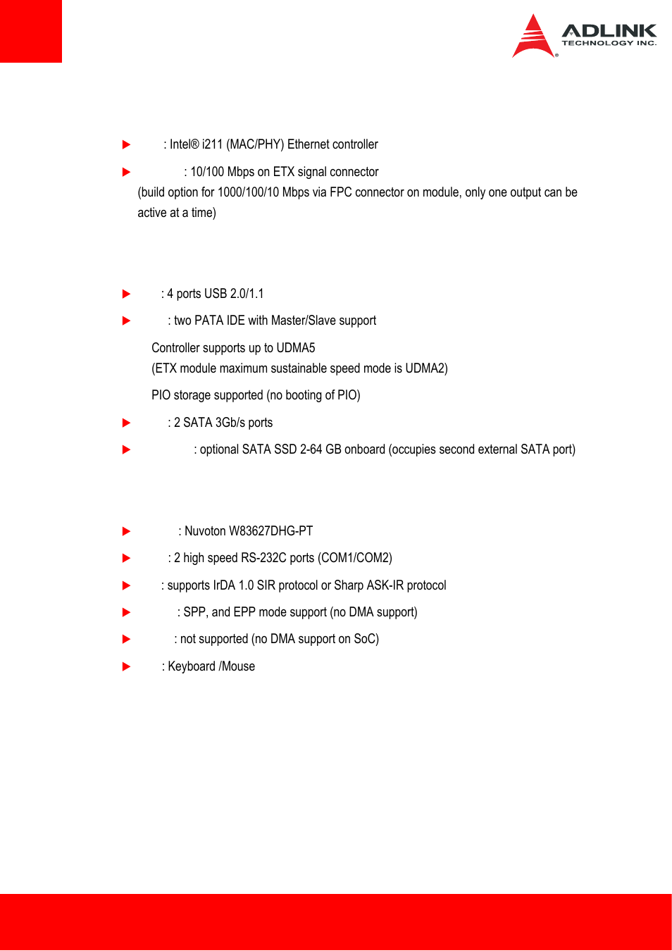 4 ethernet, 5 multi i/o and storage, 6 super i/o | ADLINK ETX-BT User Manual | Page 10 / 70