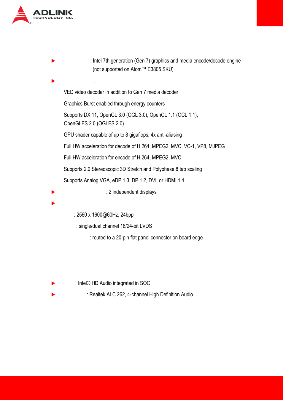 2 video, 3 audio | ADLINK ETX-BT User Manual | Page 9 / 70