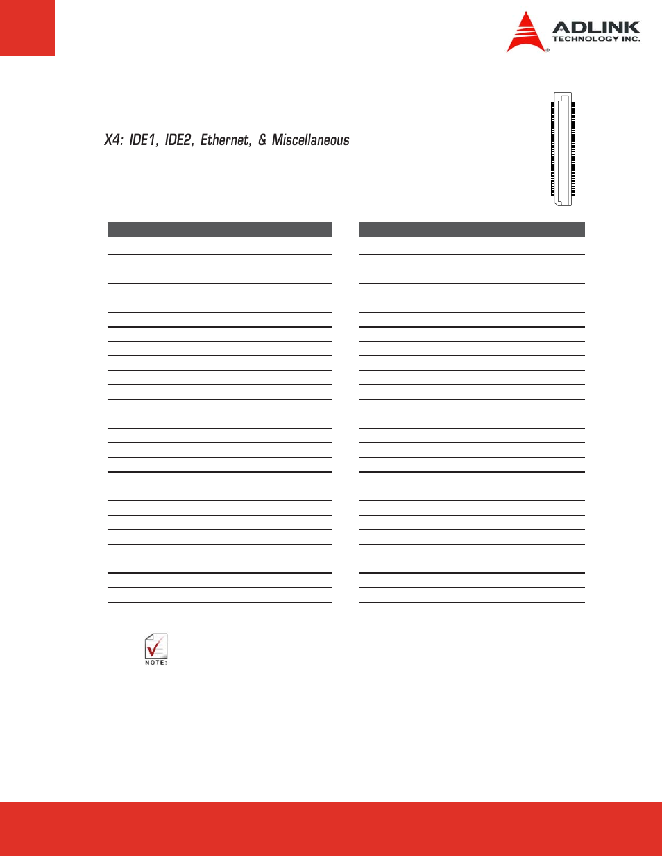 X4: ide1, ide2, ethernet, & miscellaneous | ADLINK ETX-CV User Manual | Page 21 / 86