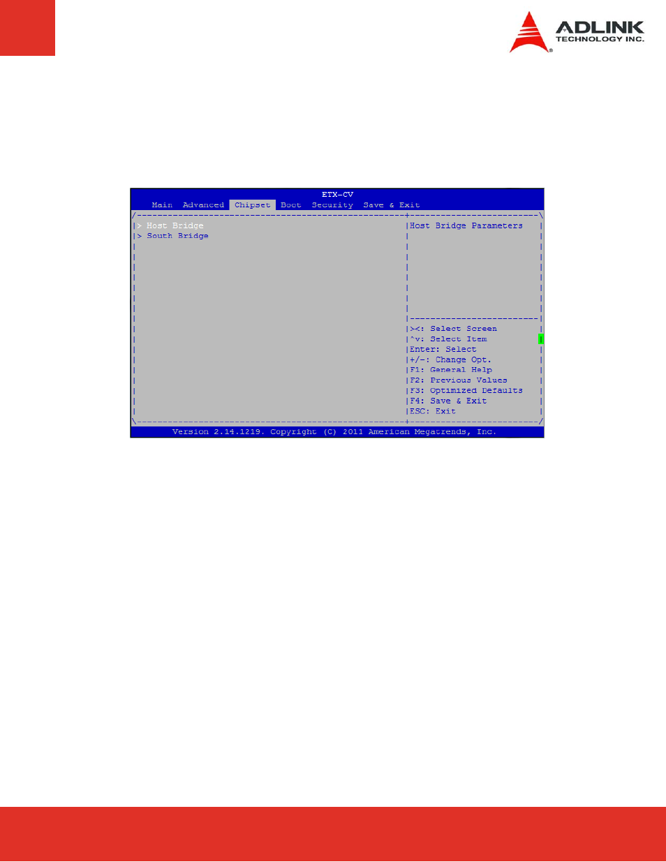 4 chipset configuration, Chipset configuration | ADLINK ETX-CV User Manual | Page 61 / 86