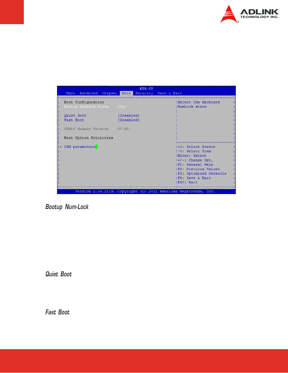 5 boot setup, Boot setup | ADLINK ETX-CV User Manual | Page 65 / 86