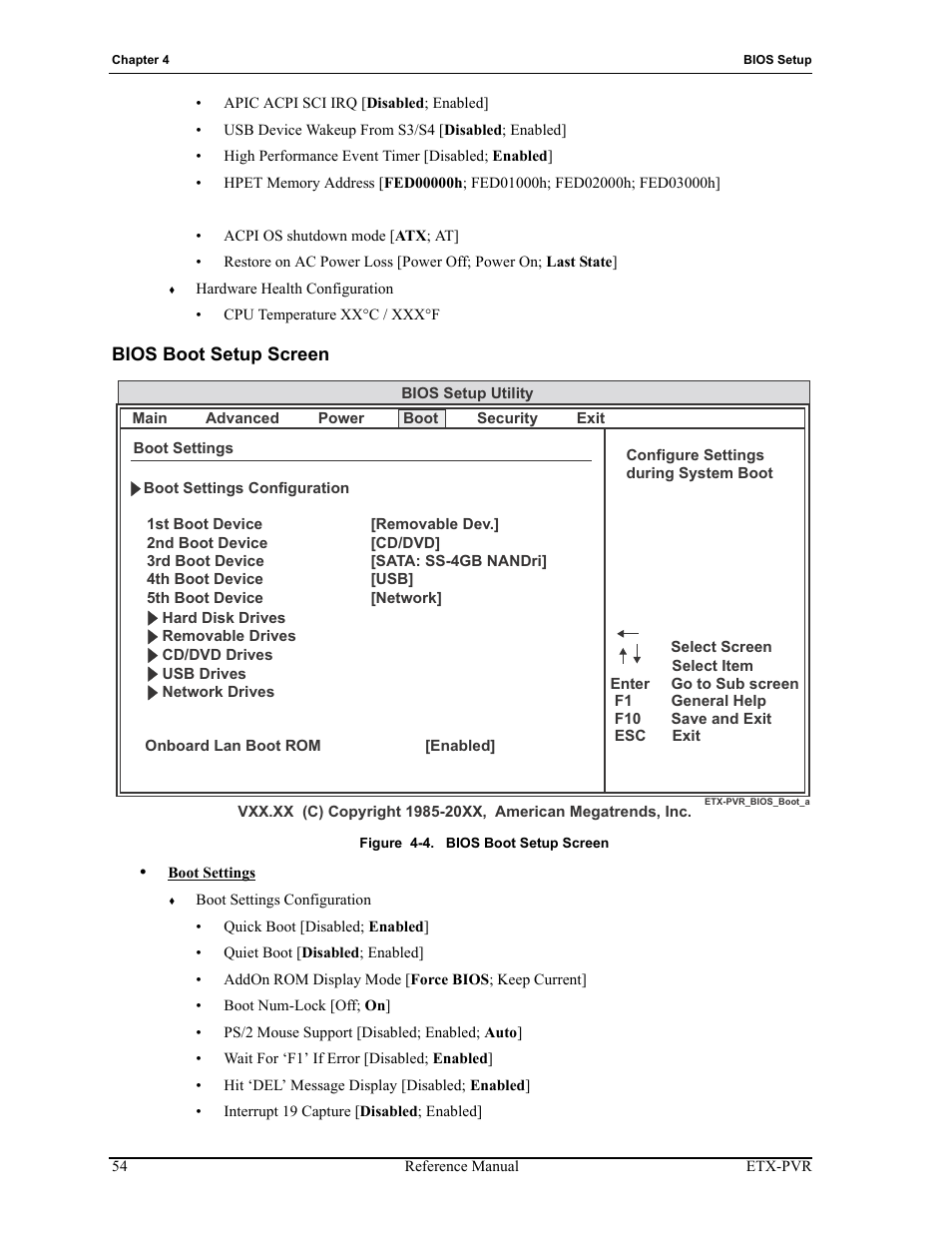 Bios boot setup screen, Figure 4-4 | ADLINK ETX-PVR User Manual | Page 60 / 68