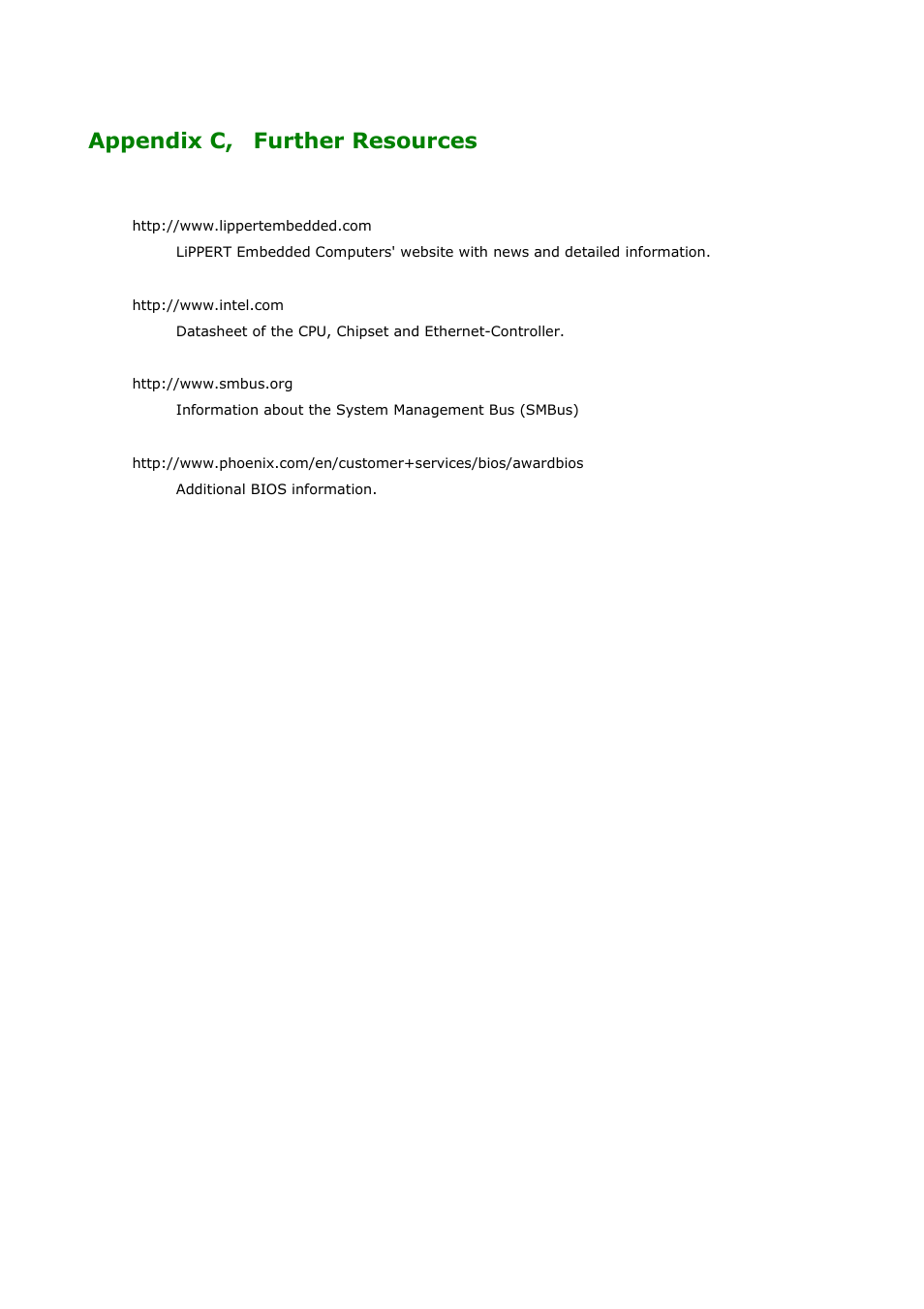 Appendix c, further resources | ADLINK CoreExpress-ECO2 User Manual | Page 37 / 38