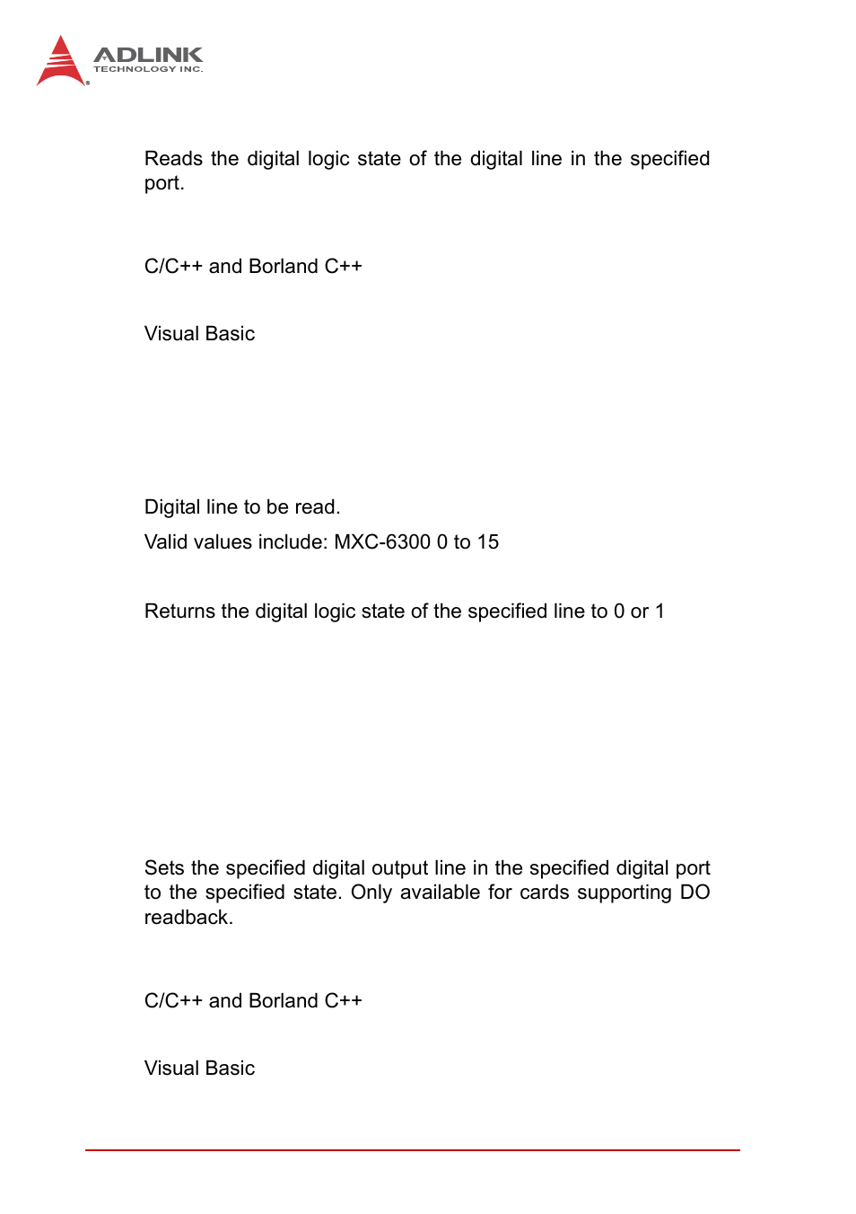 Di_readline, Do_writeline, Di_readline do_writeline | ADLINK MXC-6300 Series User Manual | Page 112 / 124