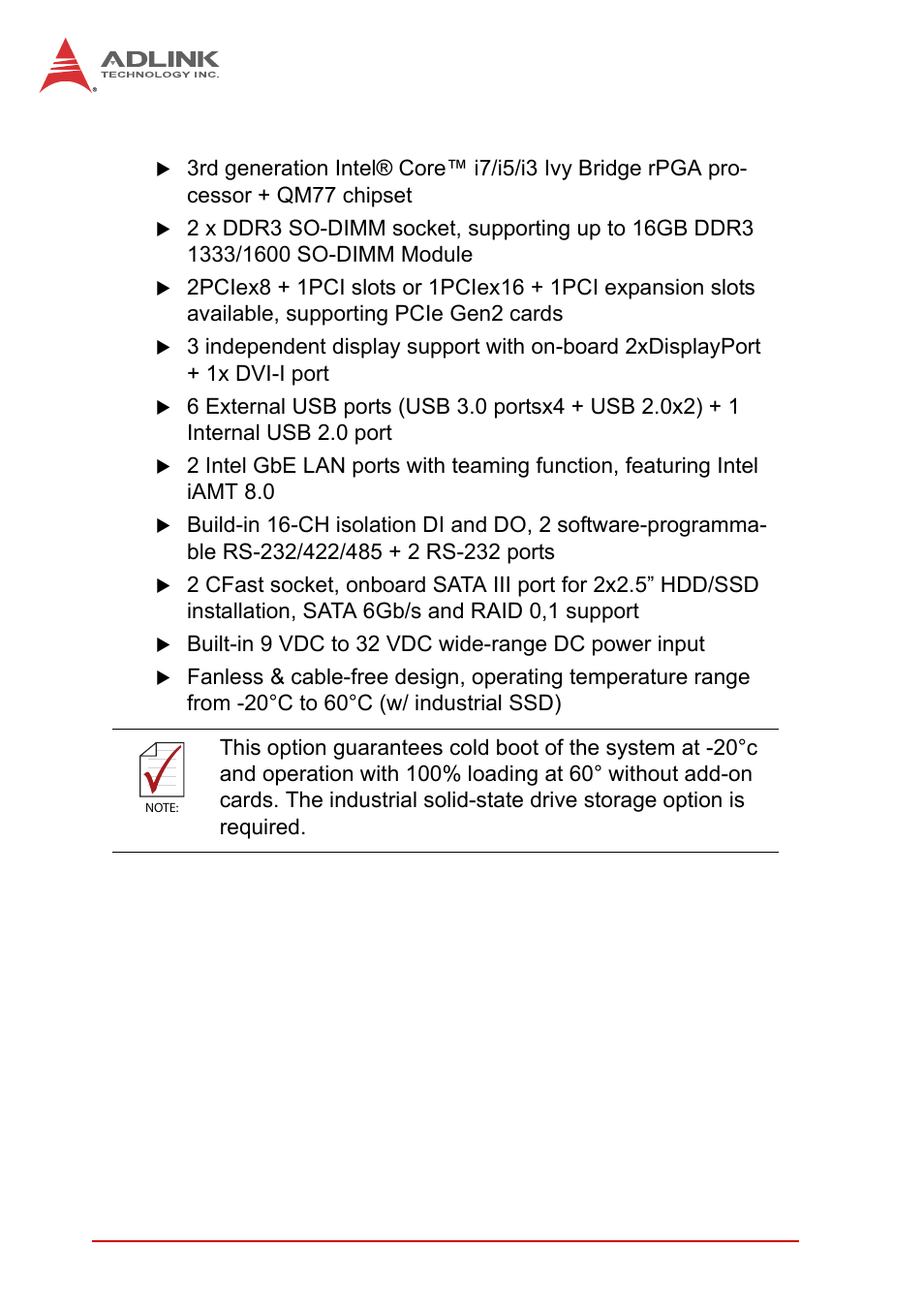 2 features, Features | ADLINK MXC-6300 Series User Manual | Page 14 / 124