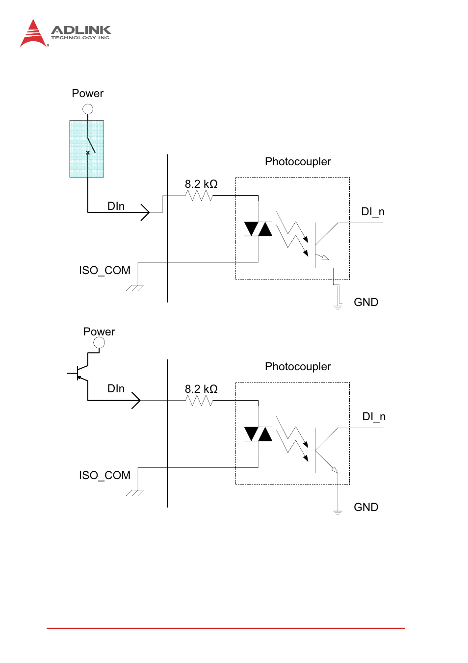 Figure 1-10, Isolated digital input sample application circuit | ADLINK MXC-6300 Series User Manual | Page 28 / 124