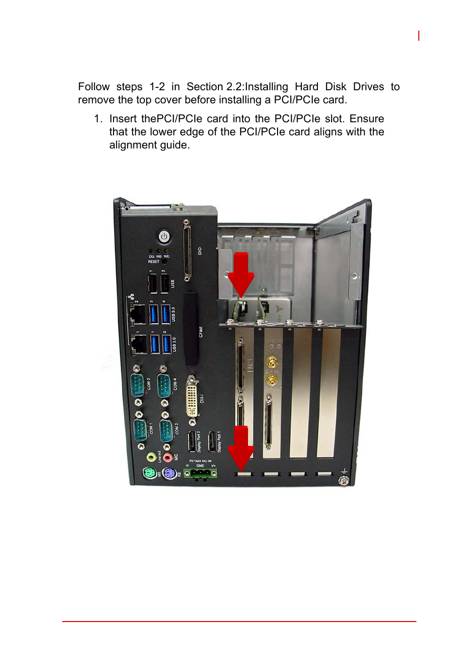 3 installing a pci/pcie card, Installing a pci/pcie card | ADLINK MXC-6300 Series User Manual | Page 53 / 124