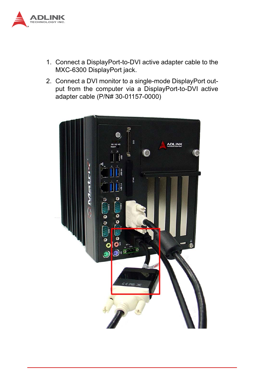 Connecting and using displayport extension devices | ADLINK MXC-6300 Series User Manual | Page 60 / 124