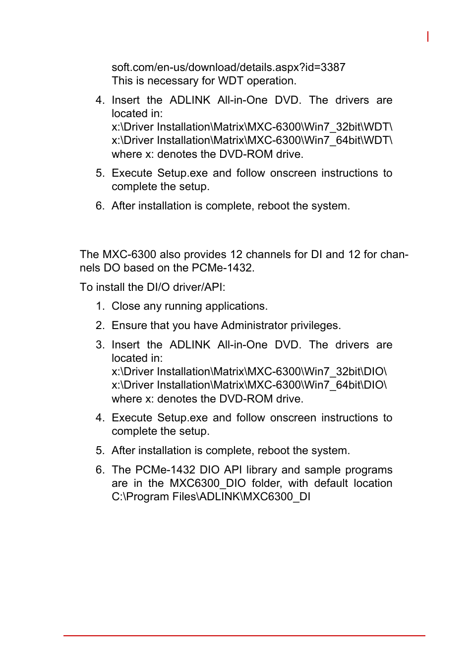 8 installing the di/o driver/api, Installing the di/o driver/api | ADLINK MXC-6300 Series User Manual | Page 71 / 124