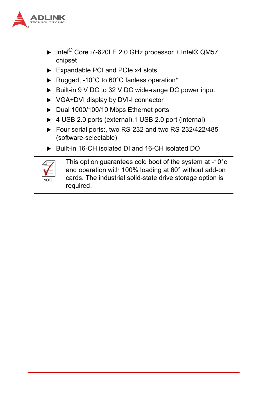 2 features, Features | ADLINK MXC-6000 Series User Manual | Page 14 / 100