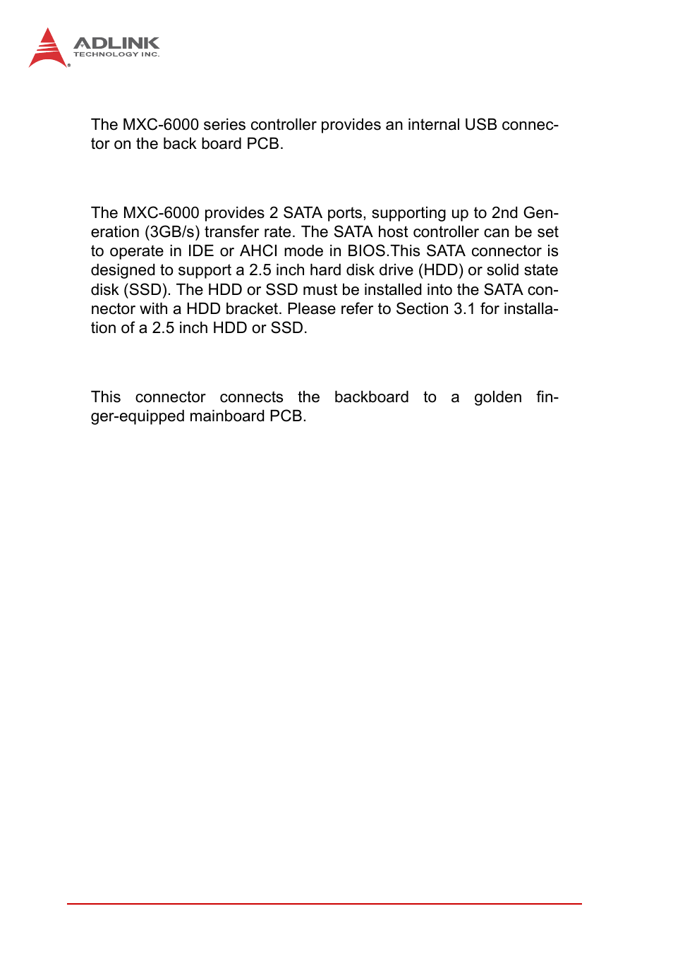 7 internal usb connector, 8 sata connectors, 9 backboard to system pcb connector | Internal usb connector, Sata connectors, Backboard to system pcb connector | ADLINK MXC-6000 Series User Manual | Page 44 / 100