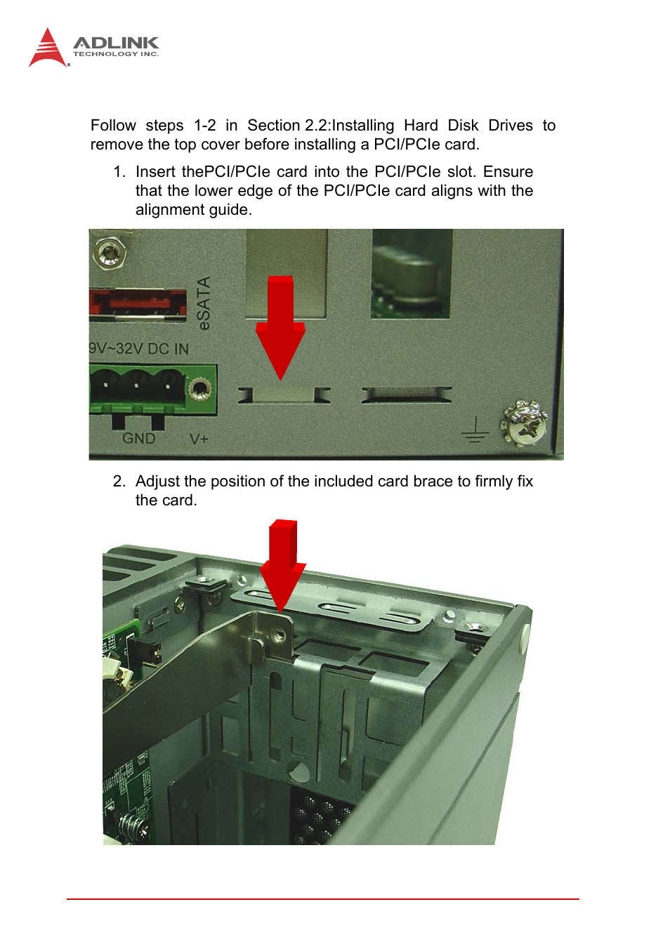 3 installing a pci/pcie card, Installing a pci/pcie card | ADLINK MXC-6000 Series User Manual | Page 50 / 100
