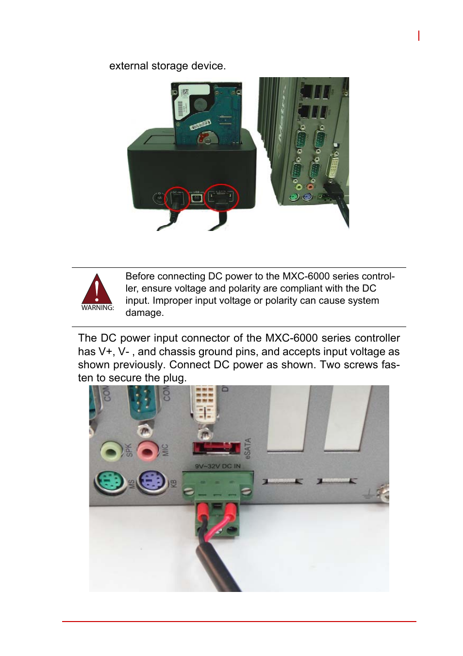 6 connecting dc power, Connecting dc power | ADLINK MXC-6000 Series User Manual | Page 57 / 100