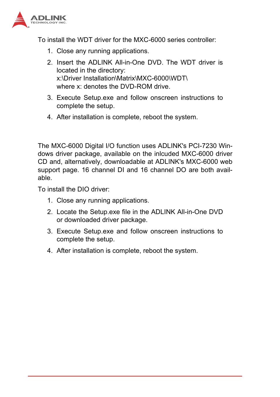 6 installing the dio driver, Installing the dio driver | ADLINK MXC-6000 Series User Manual | Page 66 / 100