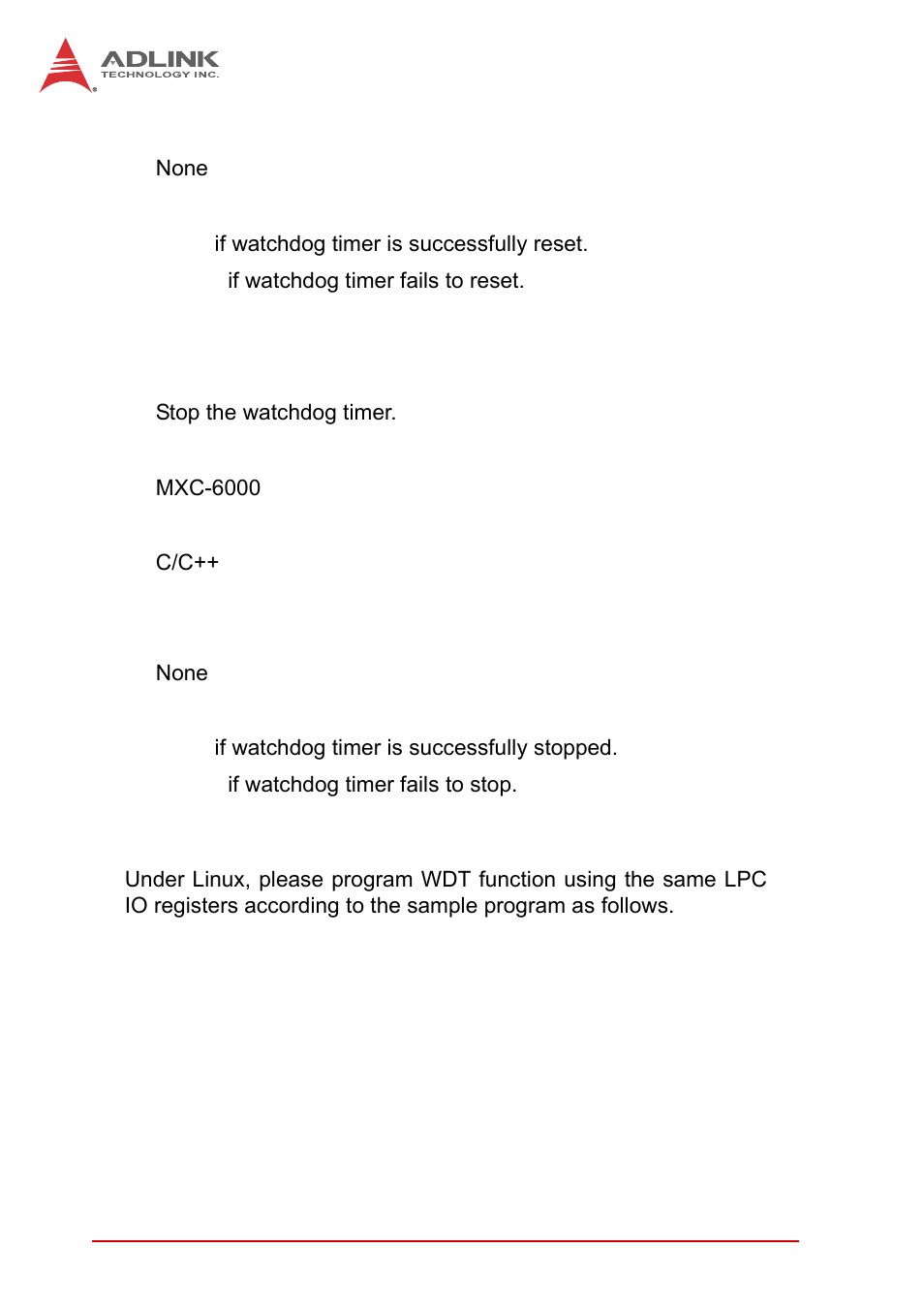 D.2 wdt with dos/linux, Wdt with dos/linux | ADLINK MXC-6000 Series User Manual | Page 92 / 100