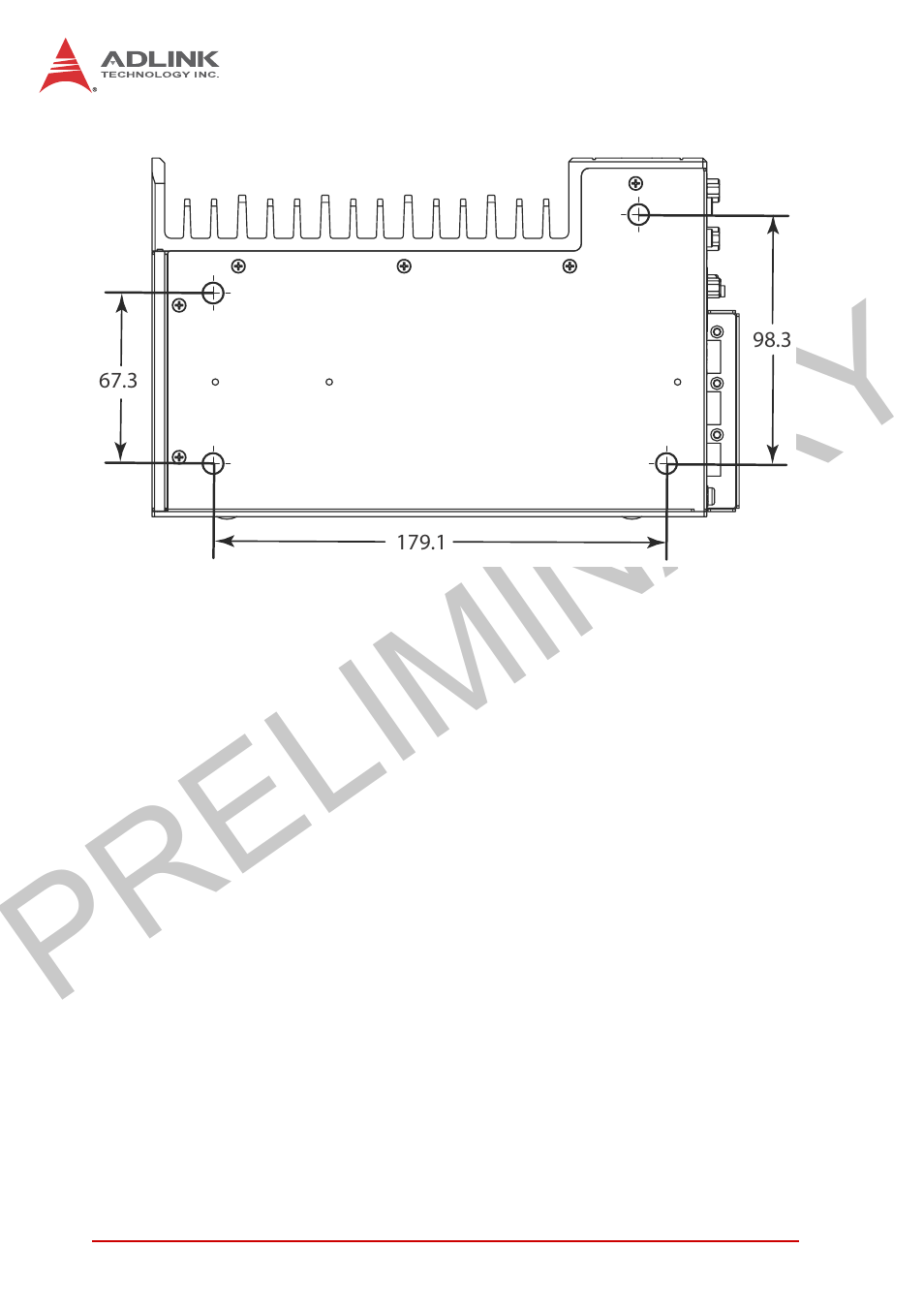 Figure 1-6, Mxc-2300 underside view, Preliminary | ADLINK MXC-2300 User Manual | Page 22 / 76