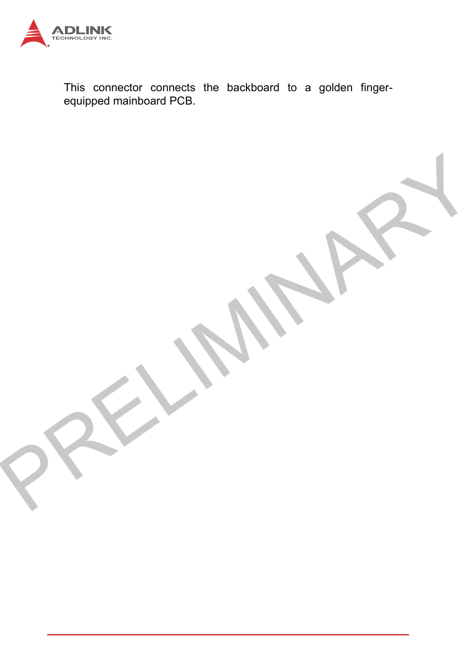 6 backboard to system pcb connector, Backboard to system pcb connector, Preliminary | ADLINK MXC-2300 User Manual | Page 44 / 76