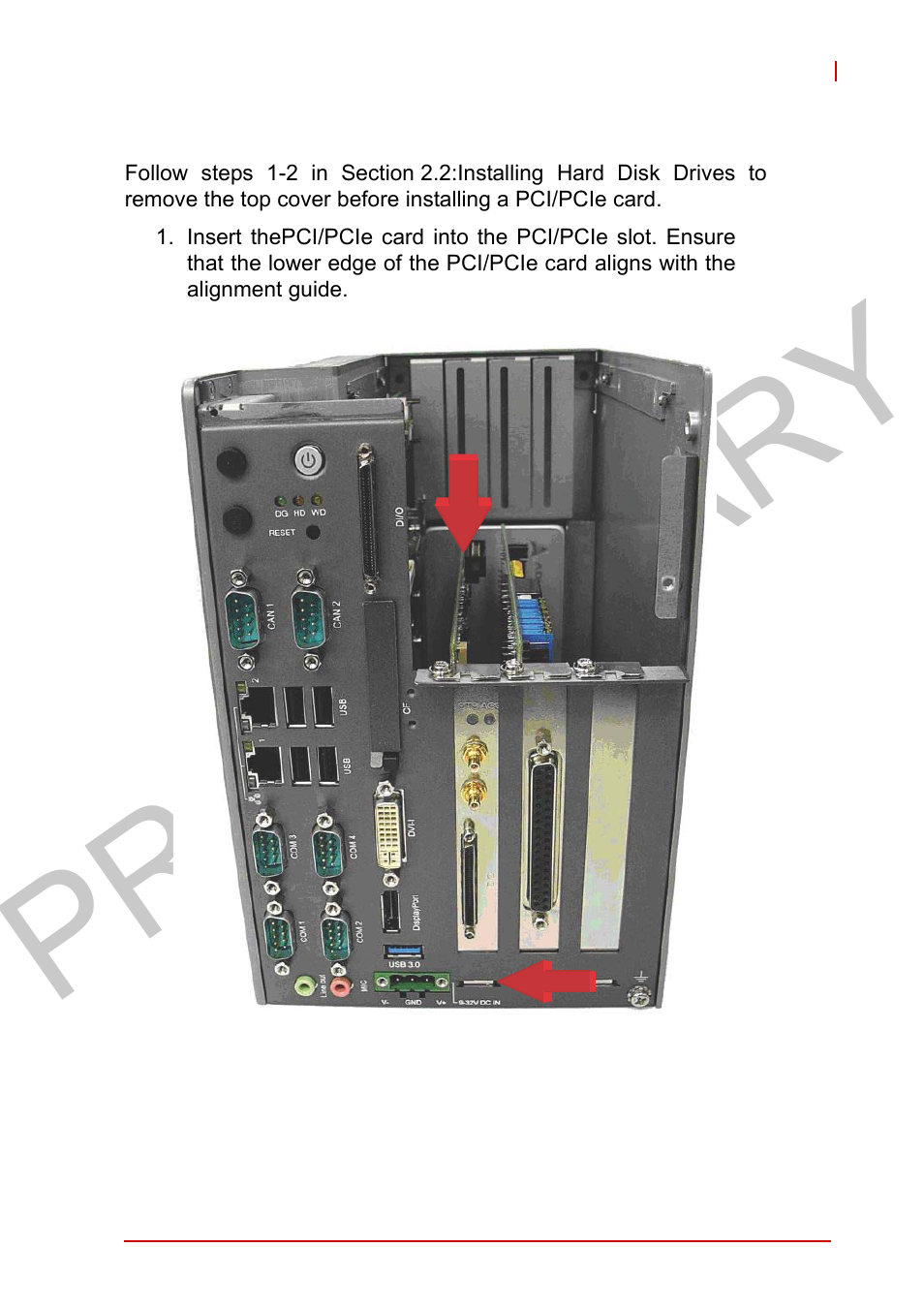 3 installing a pci/pcie card, Installing a pci/pcie card, Preliminary | ADLINK MXC-2300 User Manual | Page 51 / 76