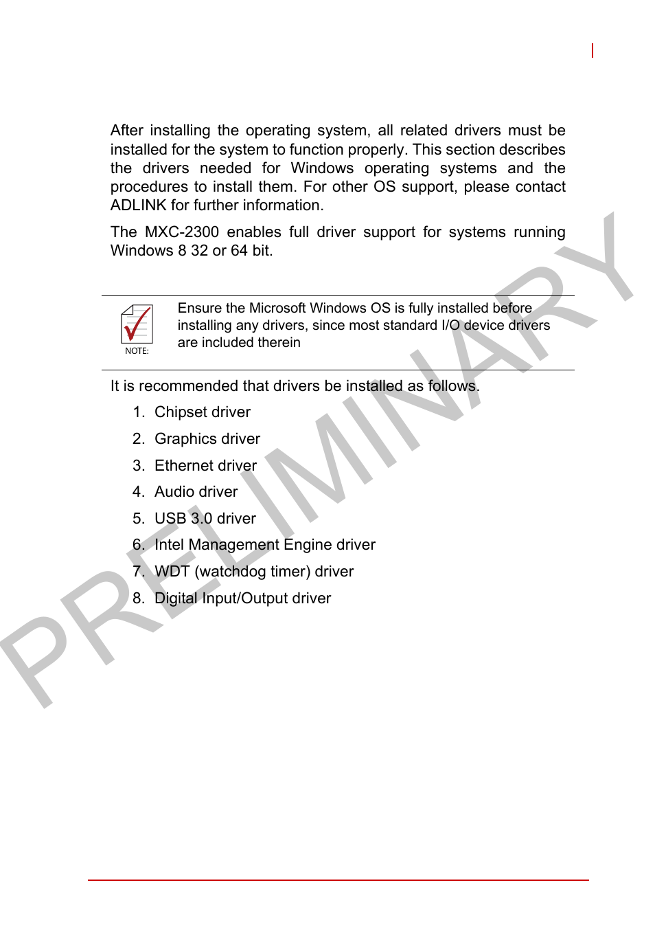 3 driver installation, Preliminary, 3driver installation | ADLINK MXC-2300 User Manual | Page 65 / 76