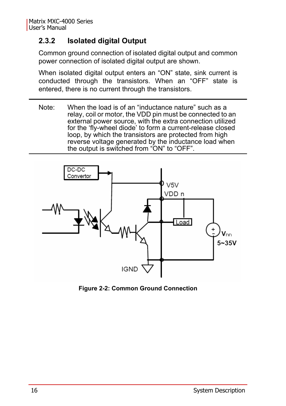 2 isolated digital output, Figure 2-2: common ground connection | ADLINK MXC-4000 Series User Manual | Page 26 / 80
