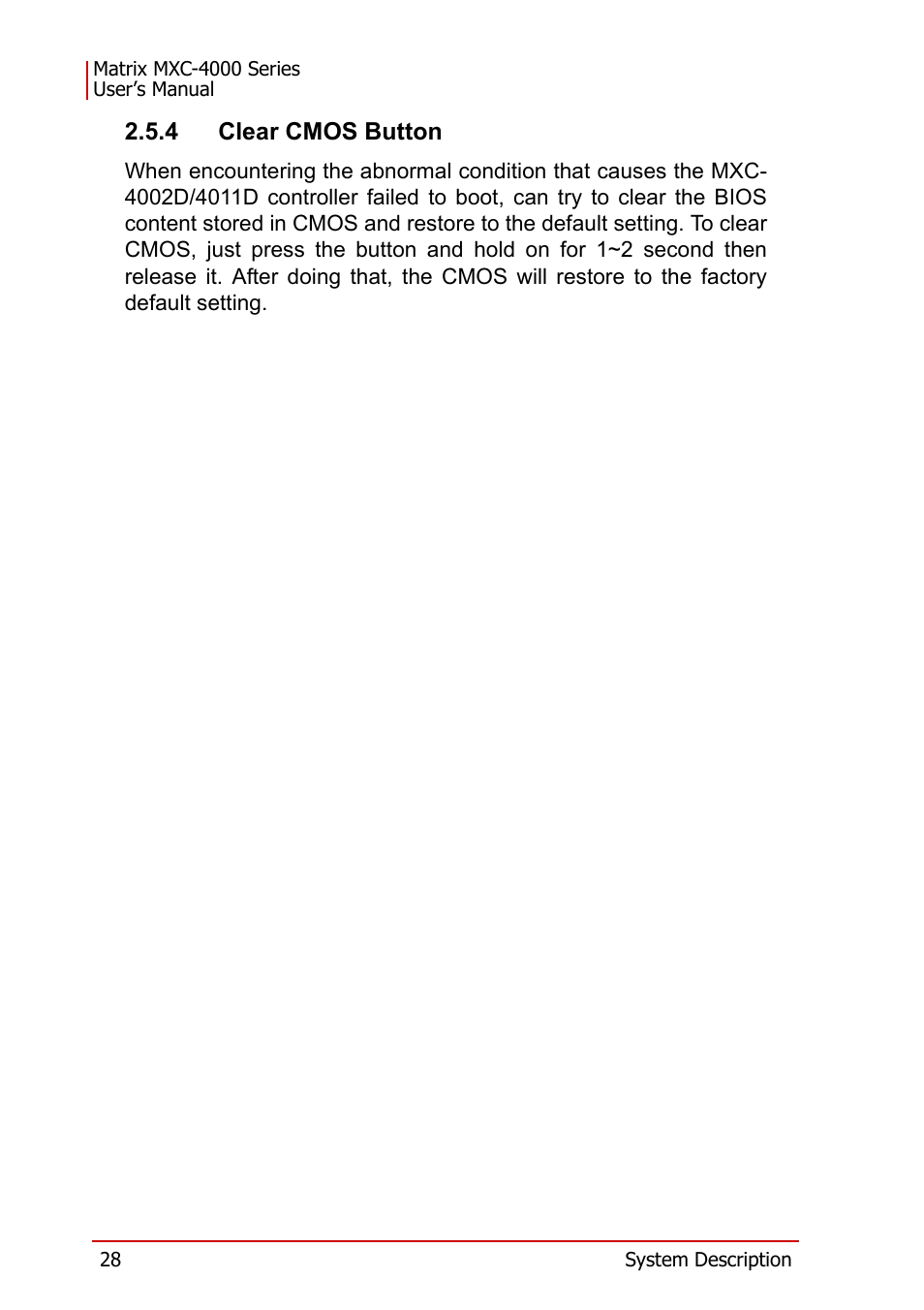 4 clear cmos button | ADLINK MXC-4000 Series User Manual | Page 38 / 80