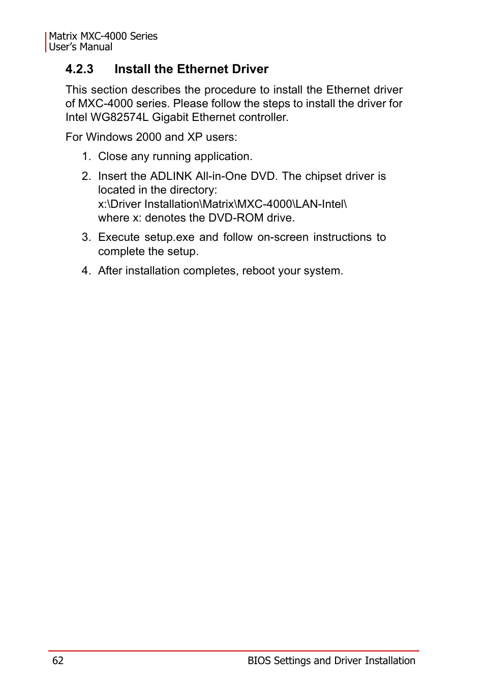 3 install the ethernet driver | ADLINK MXC-4000 Series User Manual | Page 72 / 80